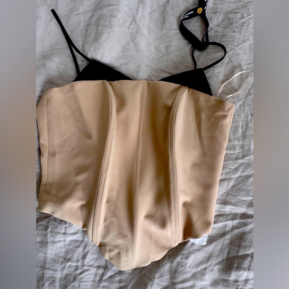 Elegant Beige Corset Top